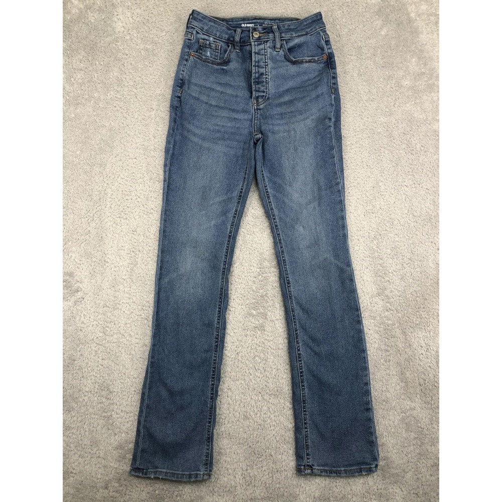 Old Navy Jeans 0 (25x31) Kicker Bootcut Extra High Rise Button Fly Distressed